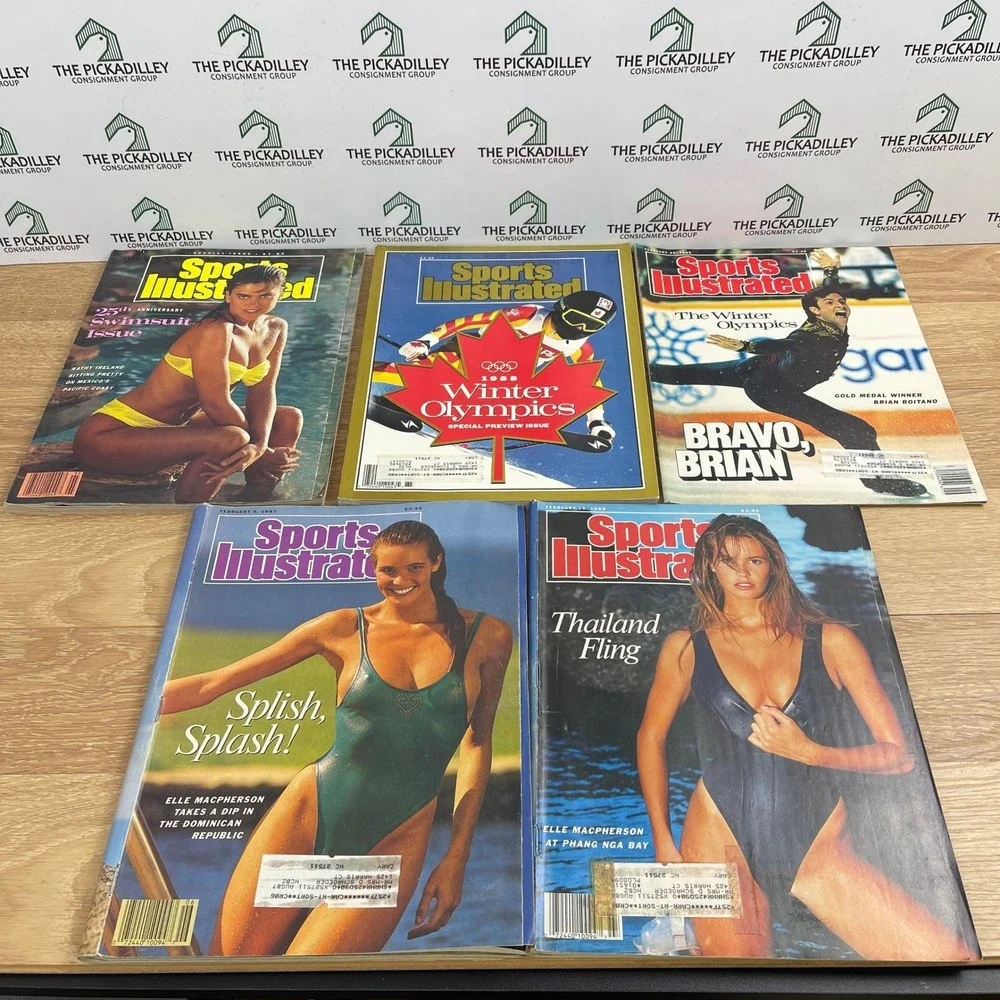 Vintage Sports Illustrated Magazine Lot 1987-1989 Swimsuit Winter Olympics 5ct